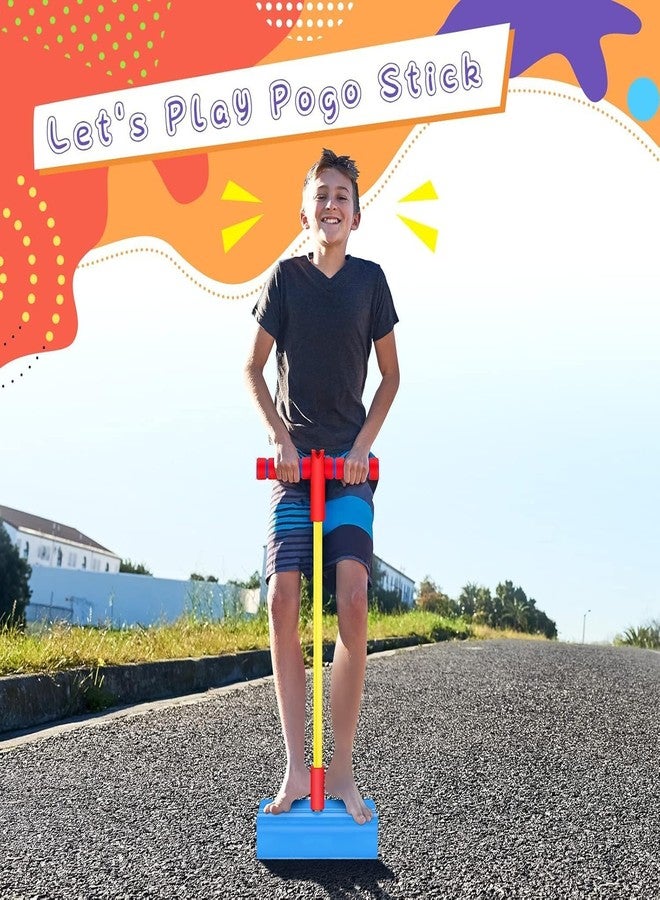 Fruhrer Pogo Stick Toys for Boys Girls, Foam Pogo Jumper for Kids Gifts Outdoor Toys for Toddlers Durable Foam Bungee Jumping Stick Makes Squeaky Sounds Improves Balance (Multi Colour) - Image 5